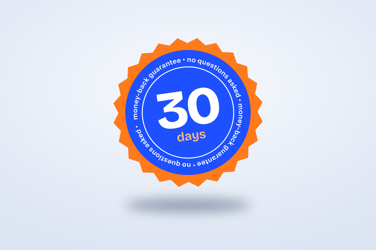 30-day money-back guarantee seal
